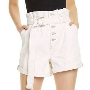 Free People Cindy Utility Shorts white paper bag belted size 2
